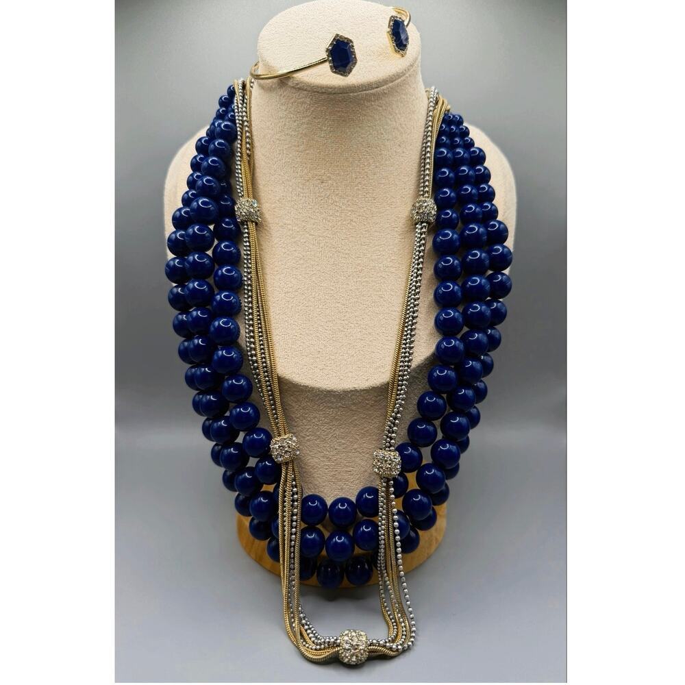 3pc Bundle-Chico’s Necklace, Blue Bead Necklace & Avenue Bracelet